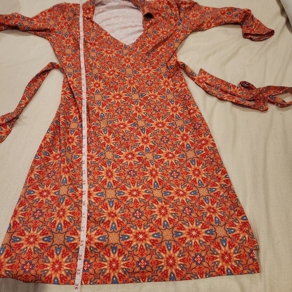 J. Mcglaughlin wrap retro Lila Cap Sleeve Dress Womens Size Small Catalina Cloth - Picture 10 of 11